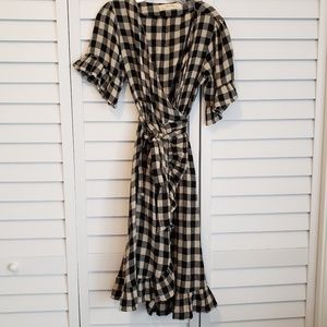 Plaid Flannel Wrap Dress